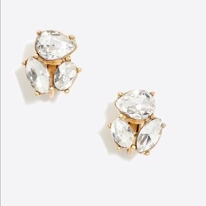 NWT J CREW earrings clip on. Cubic zirconia n gold